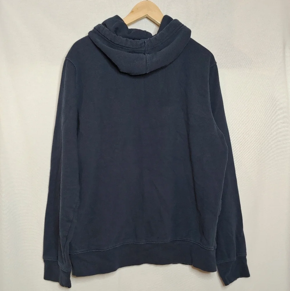 The North‎ Face Dark Blue Hoodie Pullover Sweatshirt Cotton Blend Large L